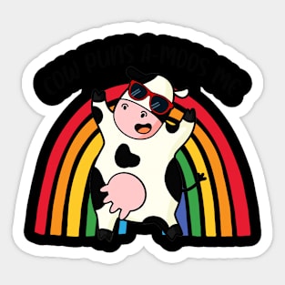 Cow Puns Amoos Me Funny Cow Farmer Lover Sticker